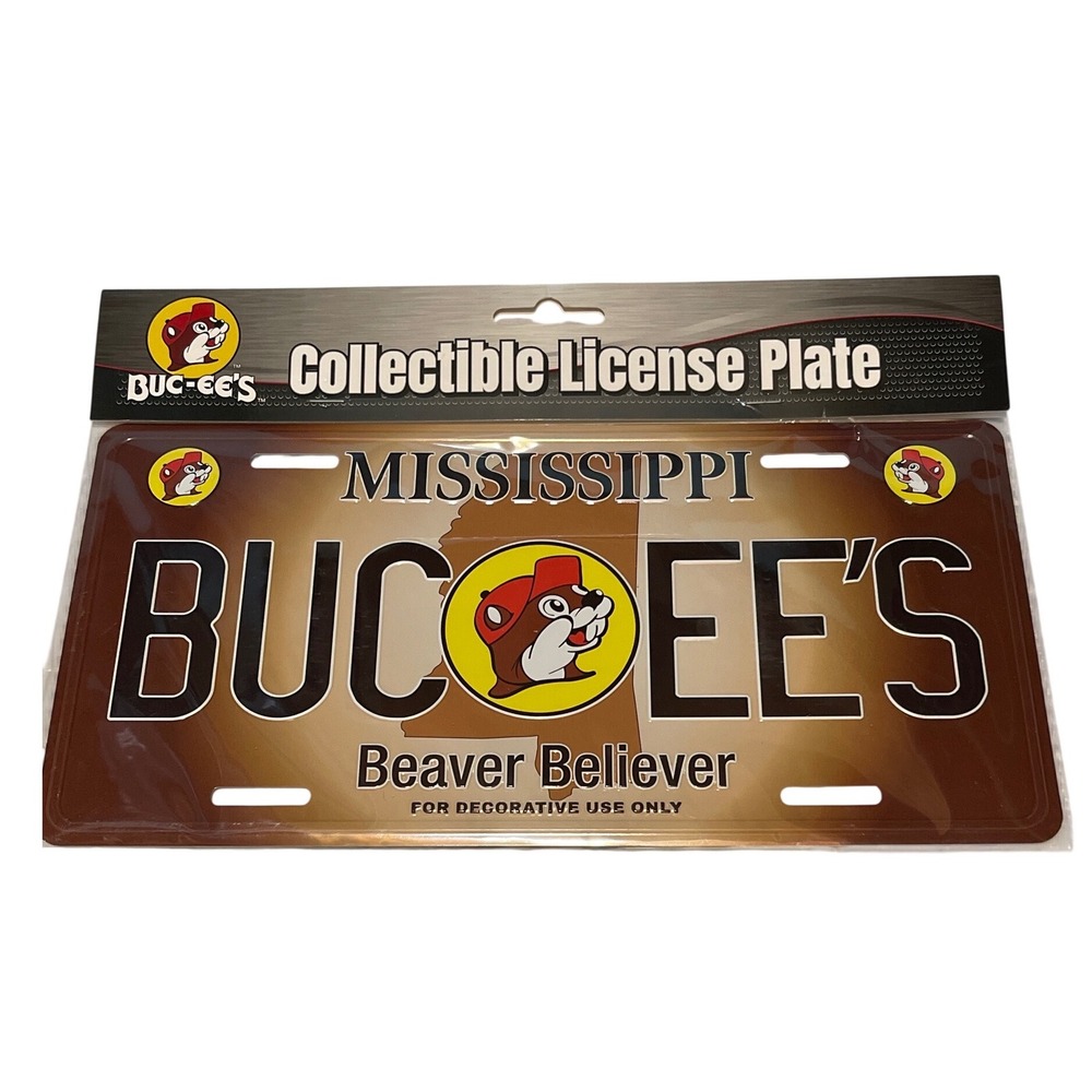 Buc-ee's Mississippi Beaver Believer Collectible License Plate Decorative New
